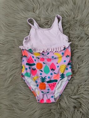 NEW - CAT & JACK toddler girls' fruit print one-piece swimsuit | 3T